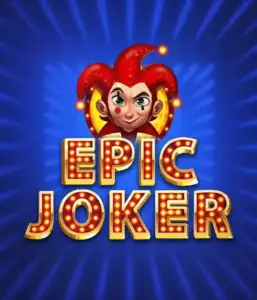 Enter the colorful world of Epic Joker slot by Relax Gaming, showcasing a cheerful joker with a bright red hairstyle against a dazzling blue background. This image portrays the fun and excitement of classic slots, great for those who love traditional gameplay, offering a captivating play experience.